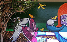 Chivitz: Faz parte do cenário artístico underground de São Paulo com obras de grafite de traços característicos e cores marcantes. 
