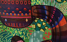 Tomaz Viana: TOZ, como é conhecido, integrou a vanguarda do grafite fluminense já na década de 1980. Seu trabalho apresenta cores fosforescentes e traço simples, pintados com a técnica do spray e tinta óleo para os detalhes e contornos.