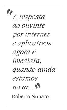 “A resposta do ouvinte por internet e aplicativos agora é imediata, quando ainda estamos no ar.